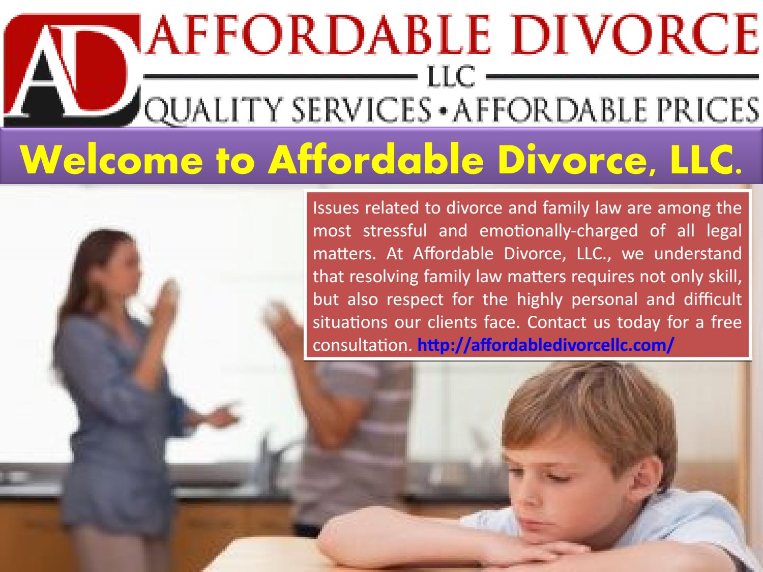 Affordable Divorce, LLC offers quality divorce and family law services at affordable prices.